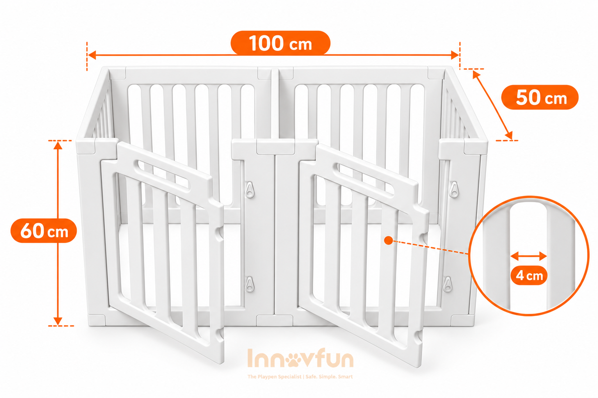 Innovfun™ Classic Puppy Playpen I Joint Double Door I 100 × 60 × 60 cm