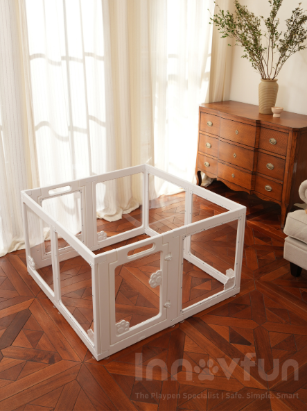 Innovfun™ Clear View puppy playpen with transparent panels for puppies and small dogs indoors